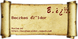 Beczkes Áldor névjegykártya